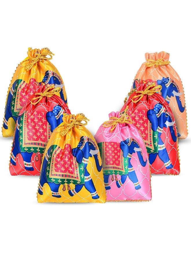 AT Ankit Traders Women Potli Bags | Gifting Potli with Handle & Drawstring | Traditional Shagun Return Gifts Potli for Mehandi, Haldi, Baby Shower, Wedding, Sangeet (12) - Image 1